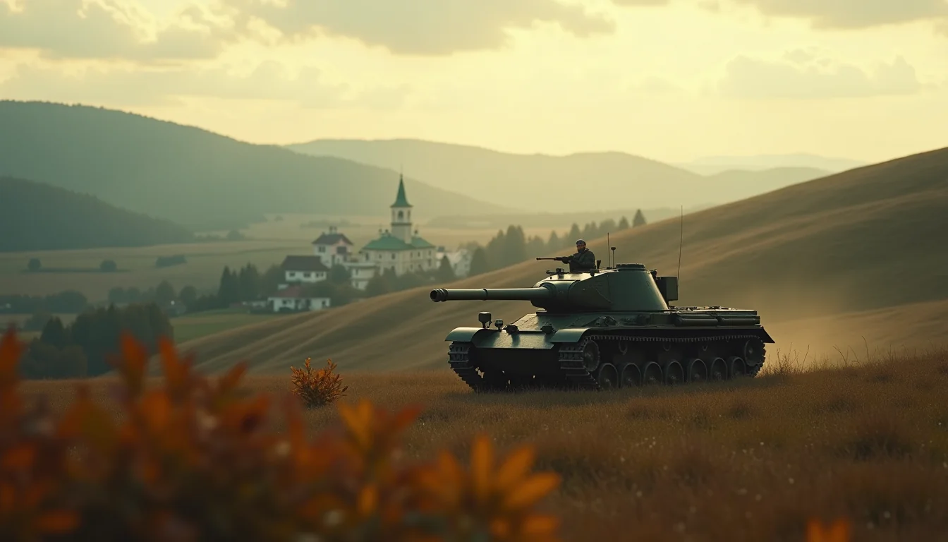 Czechoslovakia tank in landscape