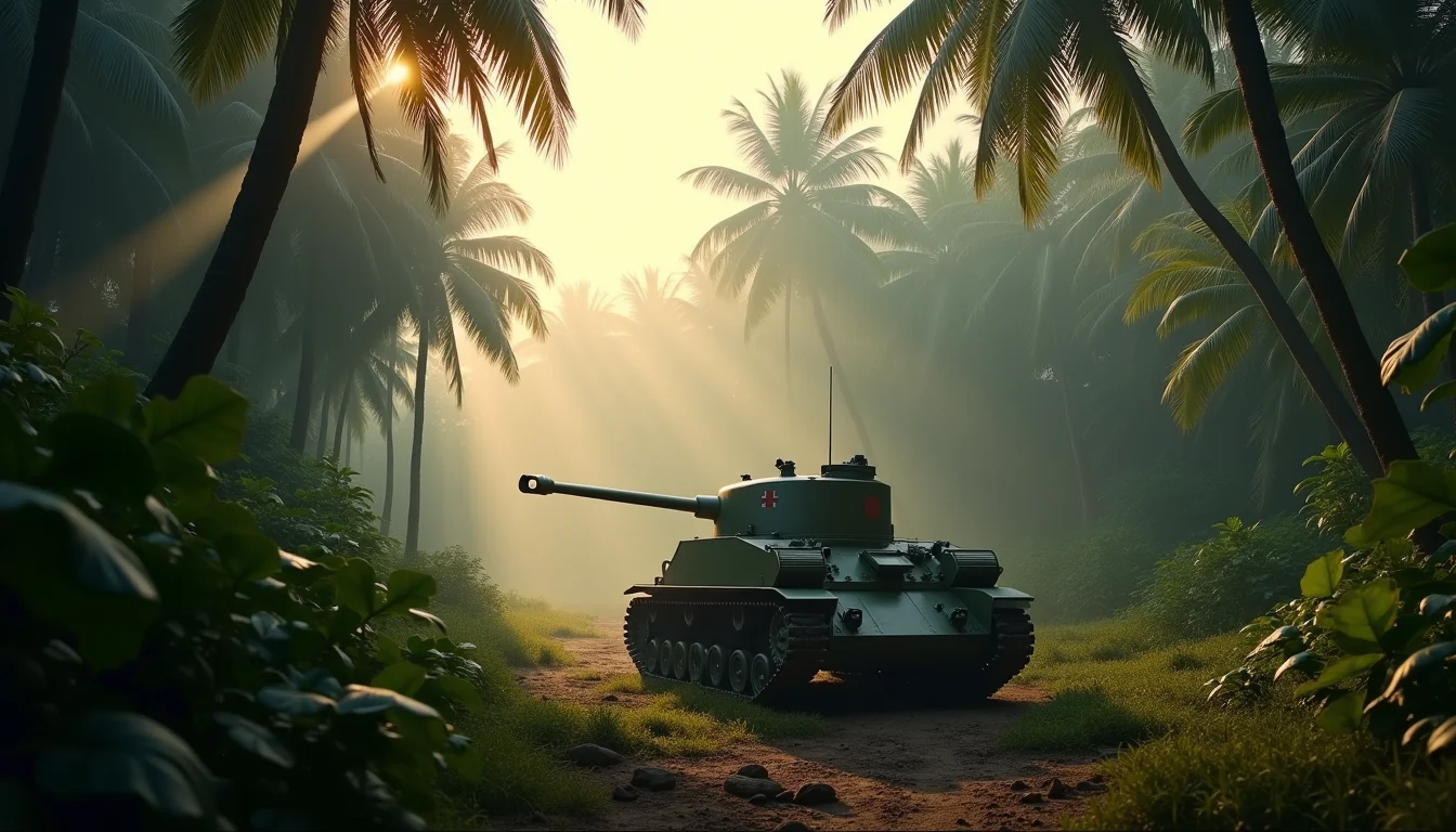 Japan tank in landscape