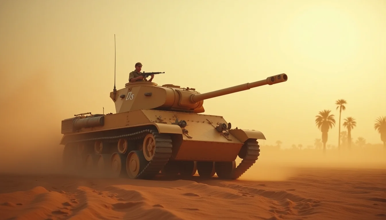 UK tank in landscape